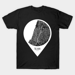 Tel Aviv, Israel City Map - Travel Pin T-Shirt